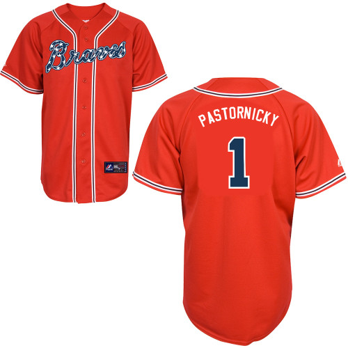 Tyler Pastornicky #1 mlb Jersey-Atlanta Braves Women's Authentic 2014 Red Baseball Jersey